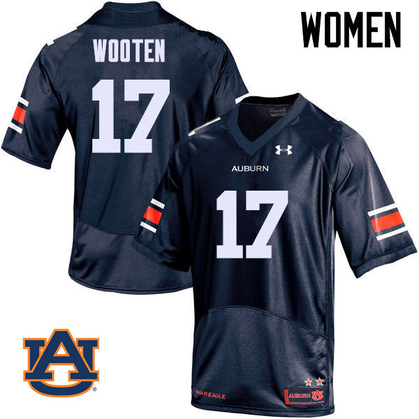 Women Auburn Tigers #17 Chandler Wooten College Football Jerseys Sale-Navy
